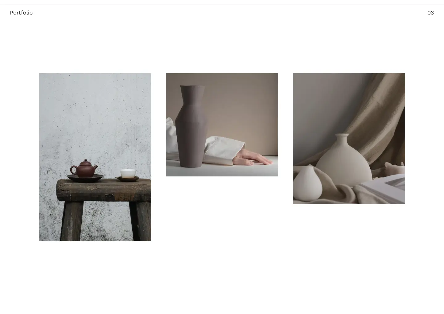 The third page of the PDF portfolio, with a clean and minimalistic gallery from the architect’s project